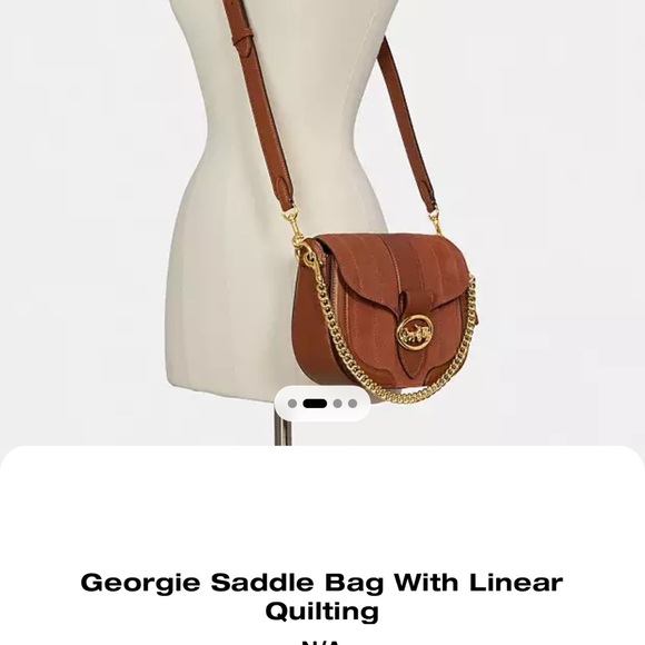 Coach Georgie Saddle Bag with Linear Quilting - Brown - Picture 2 of 10